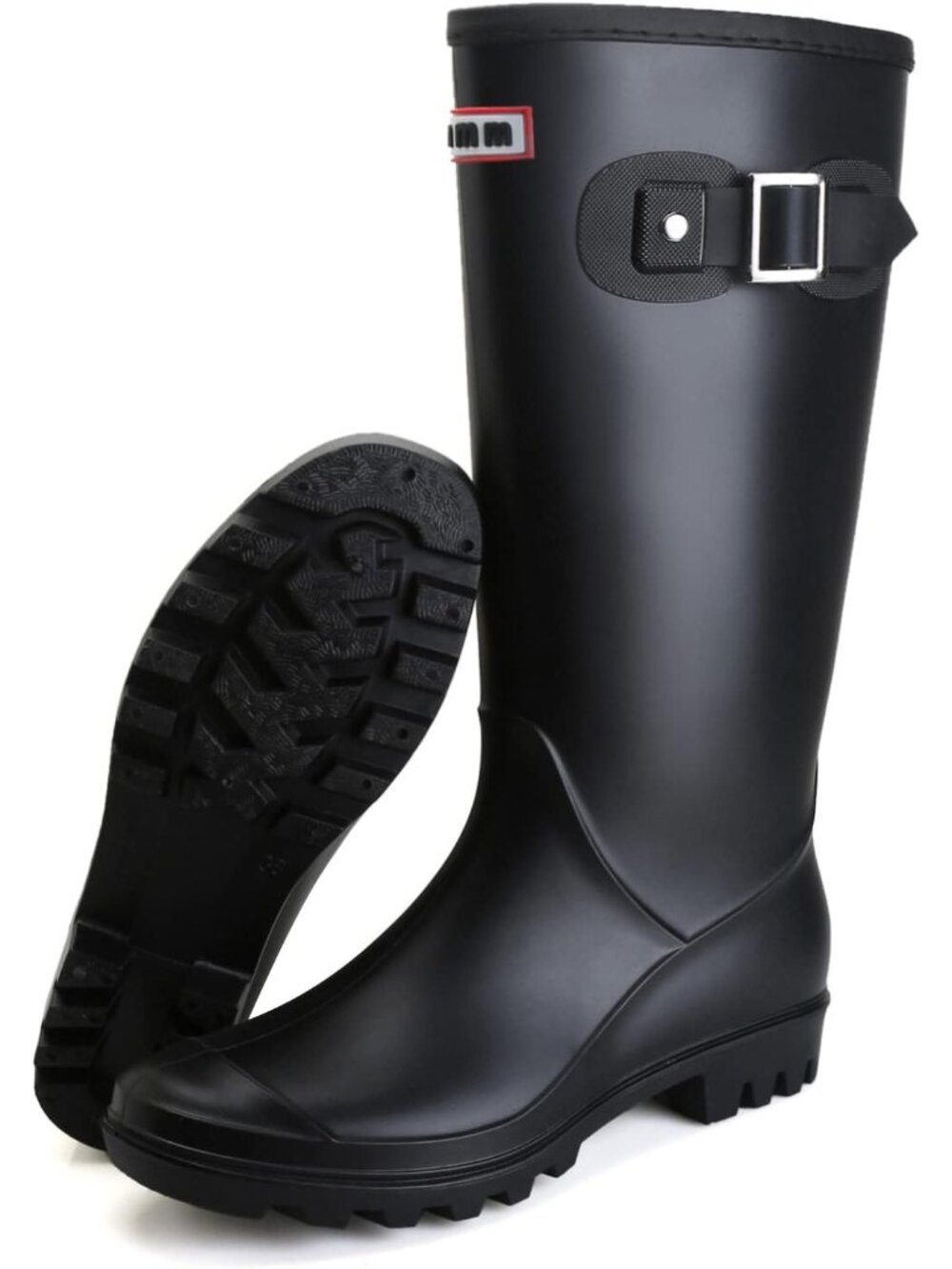 Women's Black Rain Boots Waterproof Rubber Boots Anti Slip Garden Fishing Boots